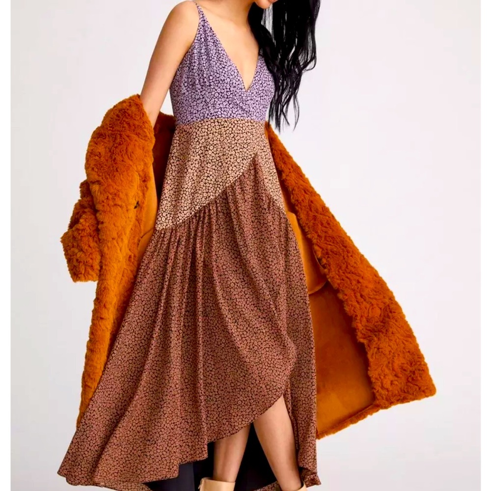 Contrast Wrap Midi Dress - HUTCH - size Small